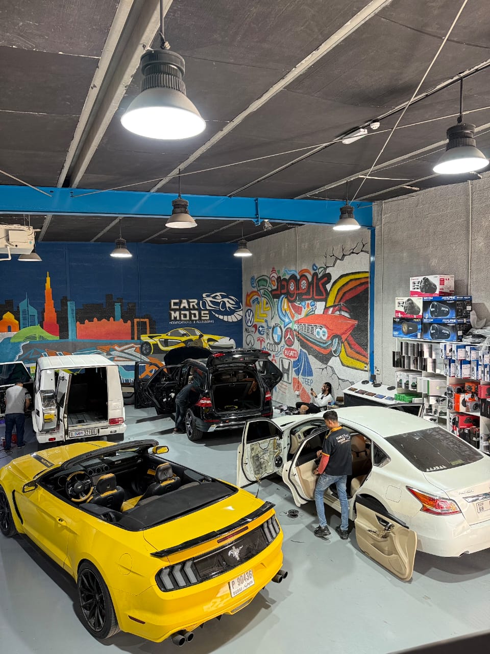 Car Mods Modification-accessories & Best Car PPF & Car Wrapping Services in Dubai workshop