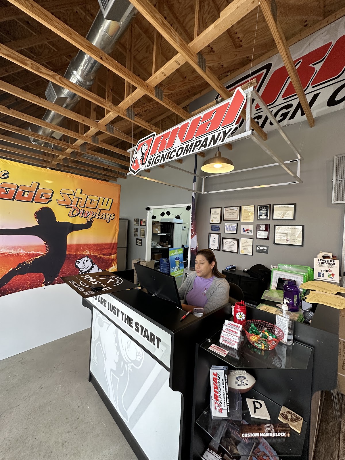 Rival Sign Company workshop